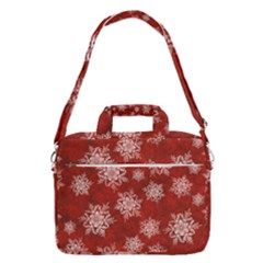 Snowflakes And Star Patternsred Snow Macbook Pro 16  Shoulder Laptop Bag by artworkshop