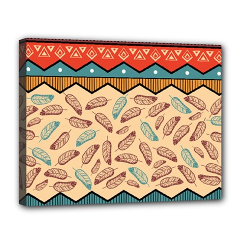 Ethnic Tribal Pattern Background Canvas 14  X 11  (stretched) by Vaneshart