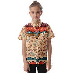 Ethnic Tribal Pattern Background Kids  Short Sleeve Shirt