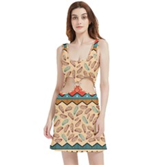 Ethnic Tribal Pattern Background Velour Cutout Dress by Vaneshart