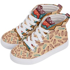 Ethnic Tribal Pattern Background Kids  Hi-top Skate Sneakers by Vaneshart