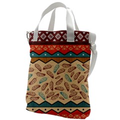 Ethnic Tribal Pattern Background Canvas Messenger Bag by Vaneshart