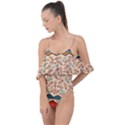 Ethnic tribal pattern background Drape Piece Swimsuit View1