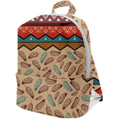 Ethnic Tribal Pattern Background Zip Up Backpack by Vaneshart