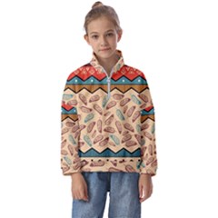 Ethnic Tribal Pattern Background Kids  Half Zip Hoodie