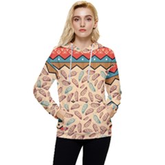 Ethnic Tribal Pattern Background Women s Lightweight Drawstring Hoodie