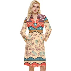 Ethnic Tribal Pattern Background Long Sleeve Velour Robe by Vaneshart