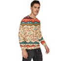 Ethnic tribal pattern background Men s Fleece Sweatshirt View3