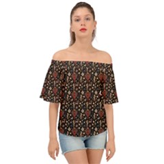 Carpet Symbols Off Shoulder Short Sleeve Top by Gohar