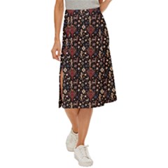 Carpet Symbols Midi Panel Skirt by Gohar