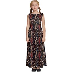 Carpet Symbols Kids  Satin Sleeveless Maxi Dress by Gohar