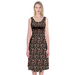 Carpet Symbols Midi Sleeveless Dress by Gohar