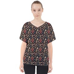 Carpet Symbols V-neck Dolman Drape Top by Gohar