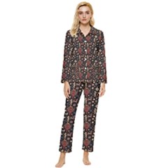 Carpet Symbols Womens  Long Sleeve Velvet Pocket Pajamas Set by Gohar