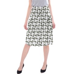 Cute Worm Sketchy Drawing Motif Pattern Midi Beach Skirt by dflcprintsclothing