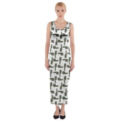 Cute Worm Sketchy Drawing Motif Pattern Fitted Maxi Dress by dflcprintsclothing