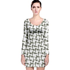 Cute Worm Sketchy Drawing Motif Pattern Long Sleeve Velvet Bodycon Dress by dflcprintsclothing