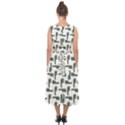 Cute Worm Sketchy Drawing Motif Pattern Midi Tie-Back Chiffon Dress View2