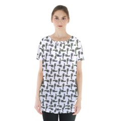 Cute Worm Sketchy Drawing Motif Pattern Skirt Hem Sports Top by dflcprintsclothing