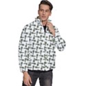 Cute Worm Sketchy Drawing Motif Pattern Men s Puffer Bubble Jacket Coat View3