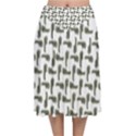 Cute Worm Sketchy Drawing Motif Pattern Velvet Flared Midi Skirt View1