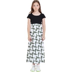 Cute Worm Sketchy Drawing Motif Pattern Kids  Flared Maxi Skirt by dflcprintsclothing