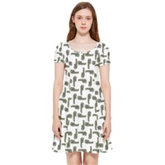 Cute Worm Sketchy Drawing Motif Pattern Inside Out Cap Sleeve Dress by dflcprintsclothing