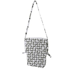 Cute Worm Sketchy Drawing Motif Pattern Folding Shoulder Bag