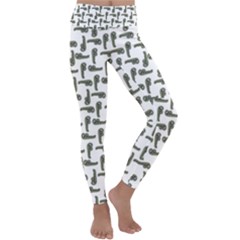 Cute Worm Sketchy Drawing Motif Pattern Kids  Lightweight Velour Classic Yoga Leggings by dflcprintsclothing