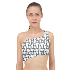 Cute Worm Sketchy Drawing Motif Pattern Spliced Up Bikini Top  by dflcprintsclothing