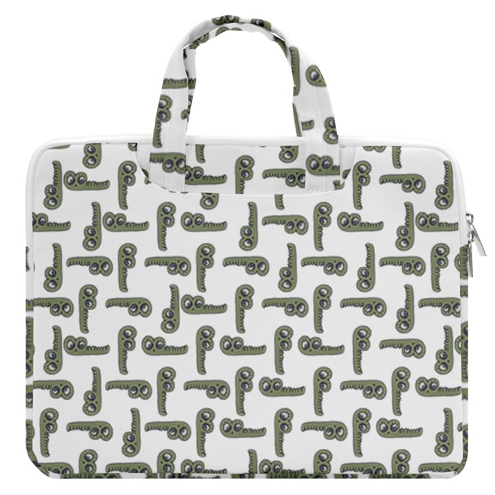 Cute Worm Sketchy Drawing Motif Pattern MacBook Pro 13  Double Pocket Laptop Bag