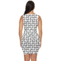 Cute Worm Sketchy Drawing Motif Pattern Draped Bodycon Dress View4