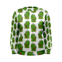 Kermit The Frog Pattern Women s Sweatshirt