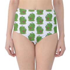 Kermit The Frog Pattern Classic High-waist Bikini Bottoms