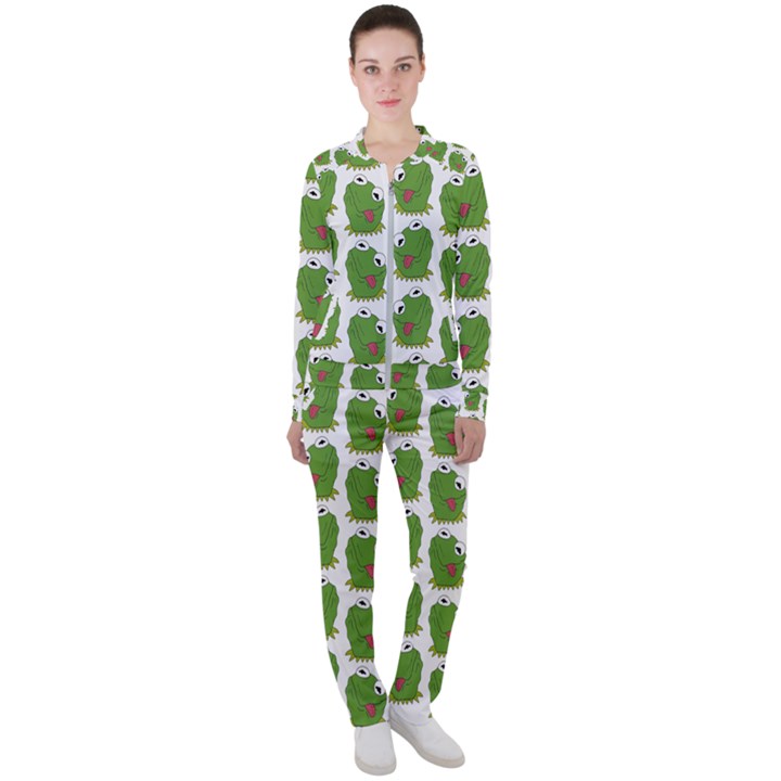 Kermit The Frog pattern Casual Jacket and Pants Set