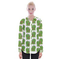 Kermit The Frog Pattern Womens Long Sleeve Shirt