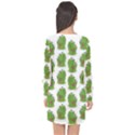 Kermit The Frog pattern Long Sleeve Chiffon Shift Dress  View2