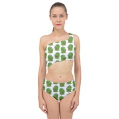 Kermit The Frog Pattern Spliced Up Two Piece Swimsuit