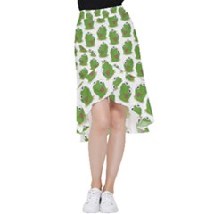 Kermit The Frog Pattern Frill Hi Low Chiffon Skirt by Valentinaart