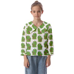 Kermit The Frog Pattern Kids  Sailor Shirt