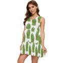 Kermit The Frog pattern Tiered Sleeveless Mini Dress View3