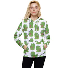 Kermit The Frog Pattern Women s Lightweight Drawstring Hoodie