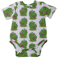 Kermit The Frog Pattern Baby Short Sleeve Onesie Bodysuit by Valentinaart