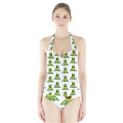 Kermit The Frog Halter Swimsuit by Valentinaart