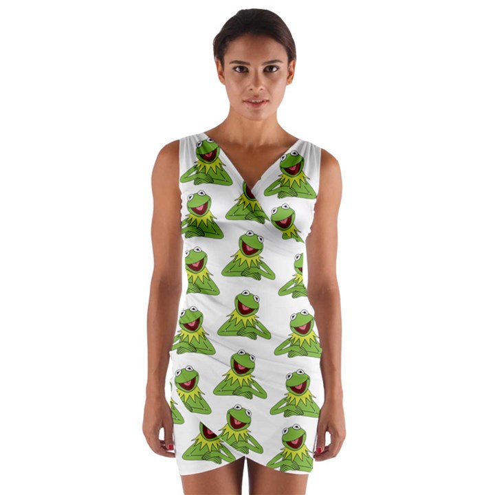 Kermit The Frog Wrap Front Bodycon Dress