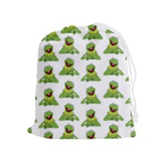 Kermit The Frog Drawstring Pouch (xl) by Valentinaart