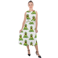 Kermit The Frog Midi Tie-back Chiffon Dress by Valentinaart