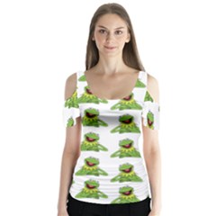 Kermit The Frog Butterfly Sleeve Cutout Tee 