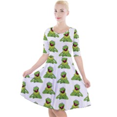 Kermit The Frog Quarter Sleeve A-line Dress by Valentinaart