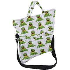 Kermit The Frog Fold Over Handle Tote Bag by Valentinaart